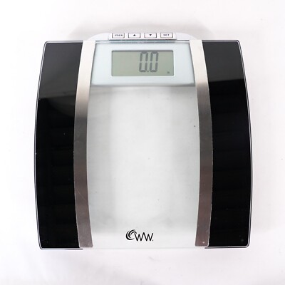 Conair Weight Watchers Scale Glass Digital Stainless Steel Black