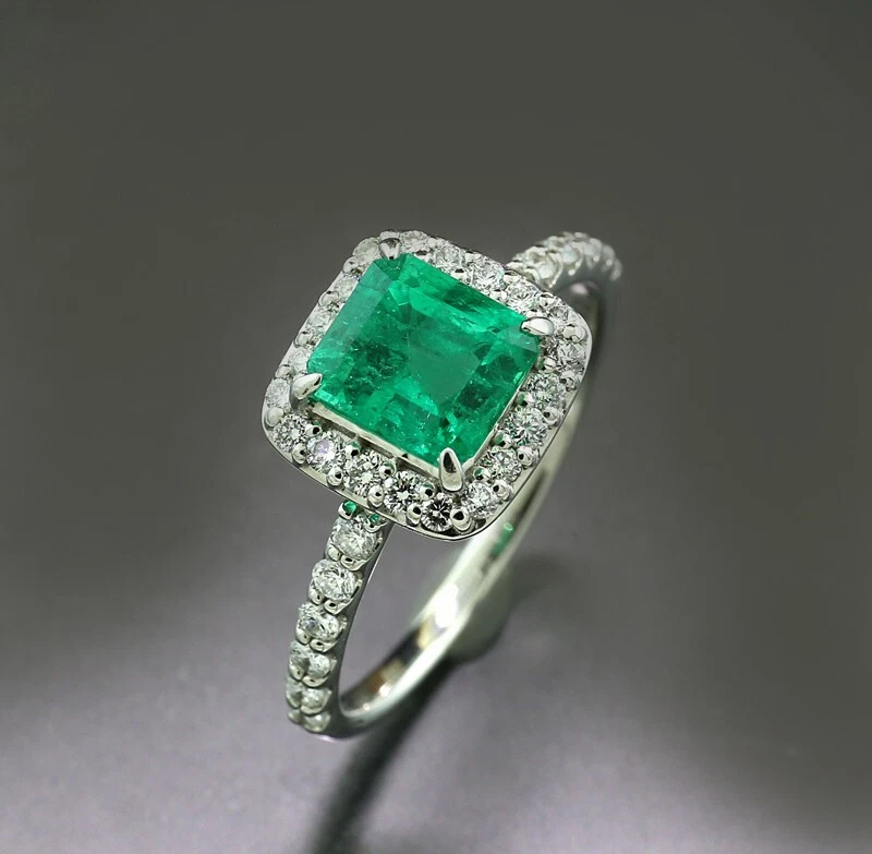 TOP Smaragd-Brillant-Ring  KOLUMBIEN 950 Platin Wert 7.290 Euro Neu - Bild 2 von 4
