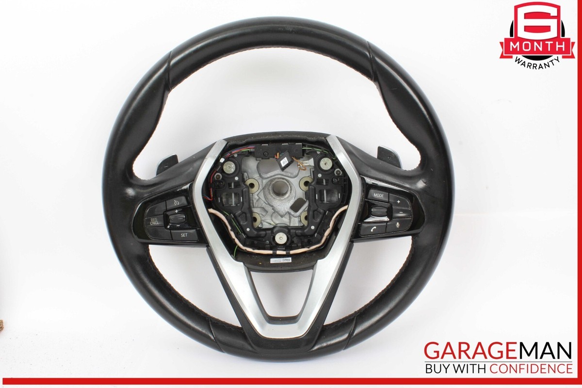 17-20 BMW 530E Steering Wheel w/ Paddle Shifters Black 32306866466