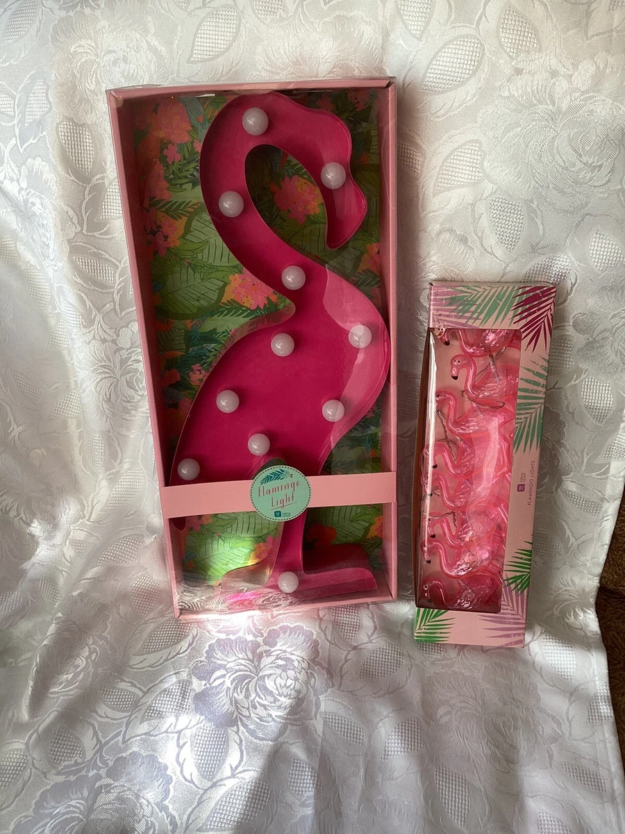 Talking Tables Pink Flamingo Metal Light 52CM String Lights Batteries Not Inc