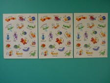 Vintage Hallmark Stickers CUTE ANIMATED INSECTS 3 Loose Complete Sheets
