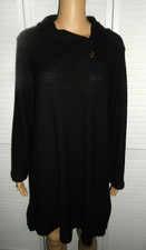 SALE Pretty Vasna size M black button crossover neckline sweater dress women NWT