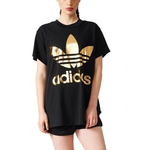 maglietta adidas nera con strisce bianche