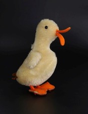 Steiff Yellow Duck Easter standing 1960s Mohair Plush 16,5 cm 6.5in Vintage