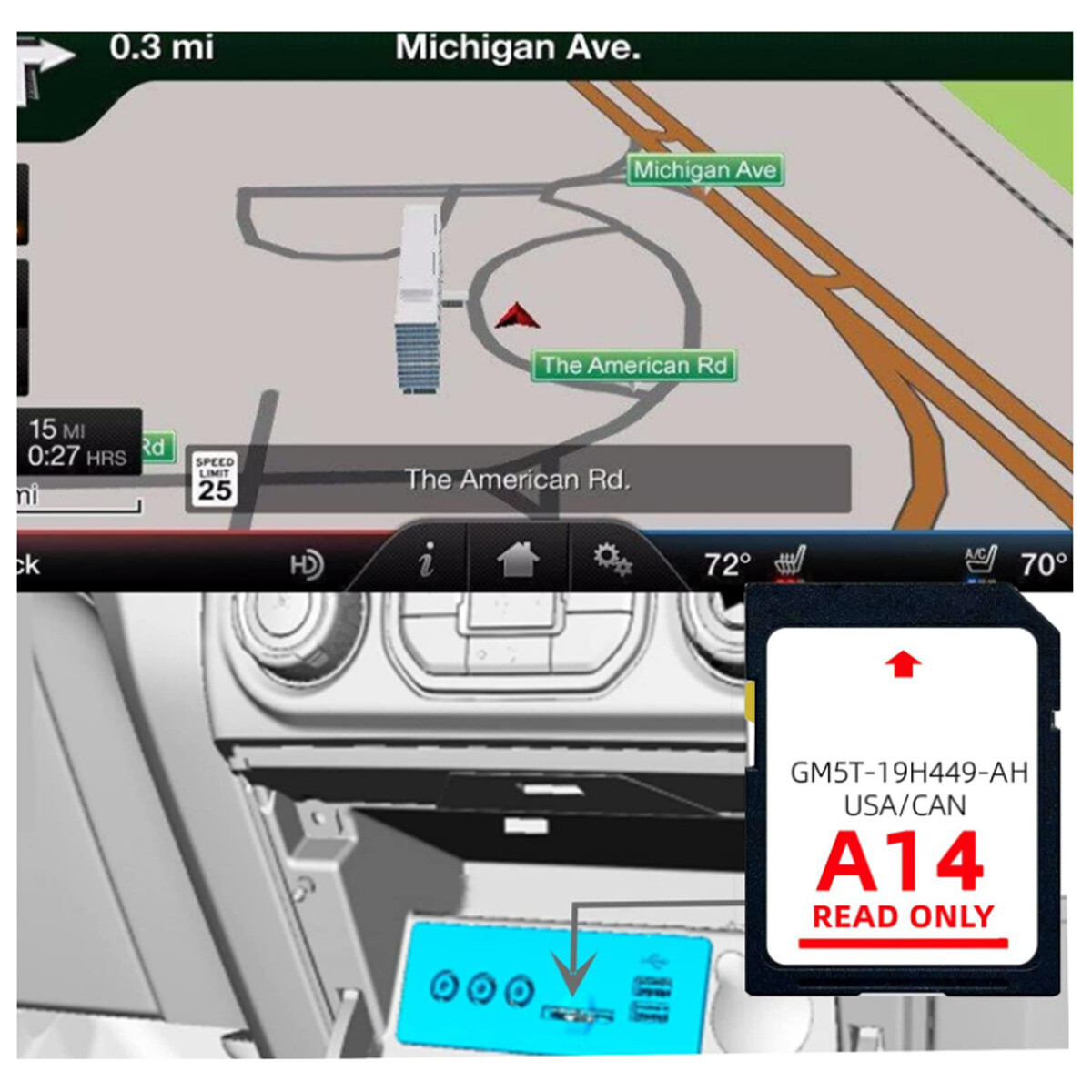 Latest 2023 A14 Navigation Card GM5T-19H449-AH Maps Card For GPS Map ...