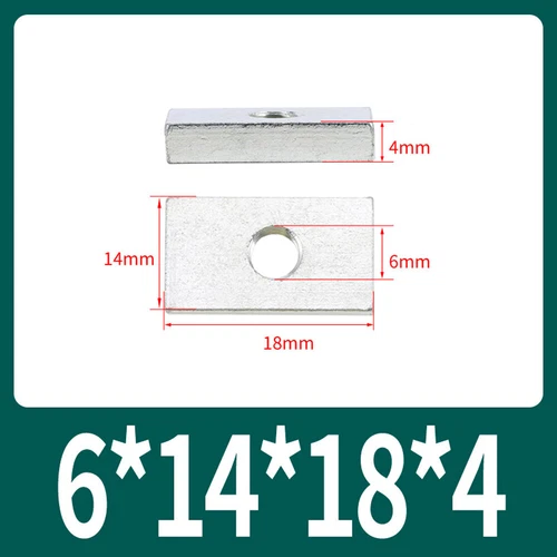 Rechteckige Vierkantmuttern Gleitblöcke für Alu Zubehör, mechanische Ausrüstung - Picture 49 of 73
