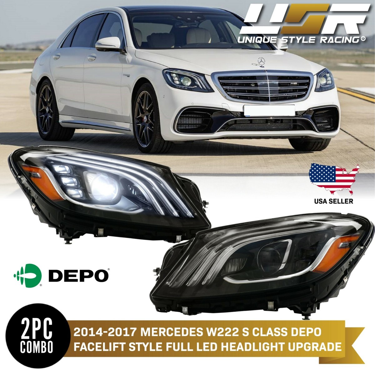 ベンツ Sクラス W222 S550L 純正 LED 右ヘッドライト （550⑨）