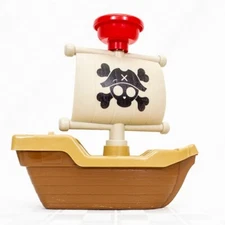 Kidoozie Rockin Pirate Ship w Jolly Roger Sail 7" Toy Boat