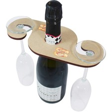 'Flip Flops Top View' Wooden Wine Glass / Bottle Holder (GH00081666)