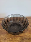 Anchor Hocking Glass Bowl Gray Smoke Fairfield  9" Vintage Nice!