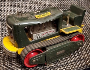 Vintage Battery Operated Tractor Tin Litho NOMURA Bulldozer Us Army 1200 Parts