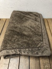 Restoration Hardware Chocolate Brown Plush Fleece 44x64" Throw Blanket EUC