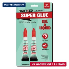Super Glue Liquid Gel, Instant Adhesive, Multipack Cyanoacrylate Strong Clear Gl