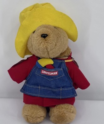 Vintage Craftsman Paddington Bear Plush Stuffed Animal Small Yellow Hat Soft