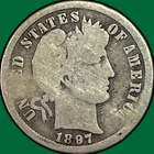 1897-S Barber Dime Good G Coin #38479