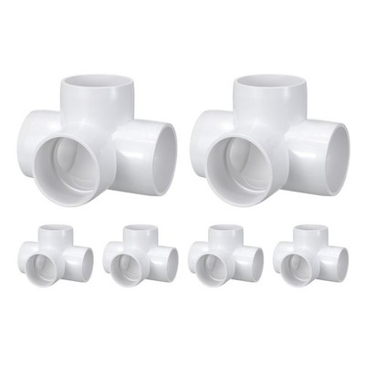 6Pcs 1 1/2'' Elbow Fitting, SCH40 4-Way Tee Furniture Grade Pipe Fitting