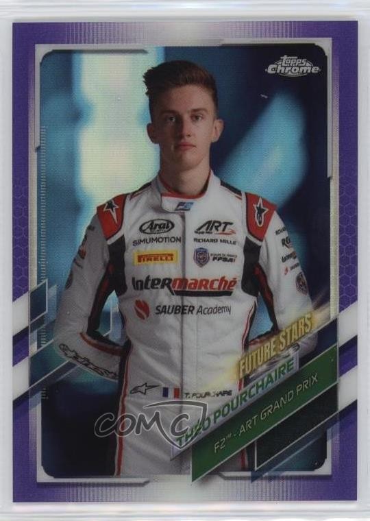 2021 Topps Chrome Formula 1 Purple Refractor /399 Theo Pourchaire Théo #78 0v2h