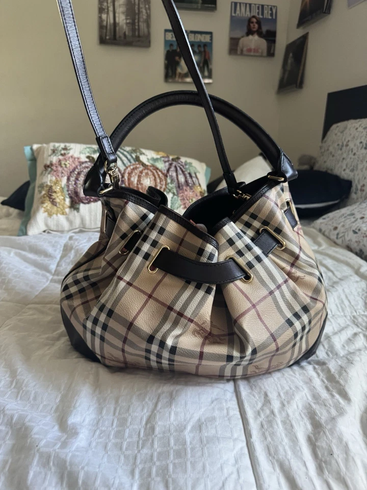 Burberry Haymarket Check Hobo Bag Shoulder Strap - Image 3 of 4