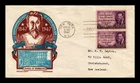 US COVER JOSEPH PULITZER FIRST DAY ISSUE SCOTT 946 PAIR STAEHLE CACHET CRAFT