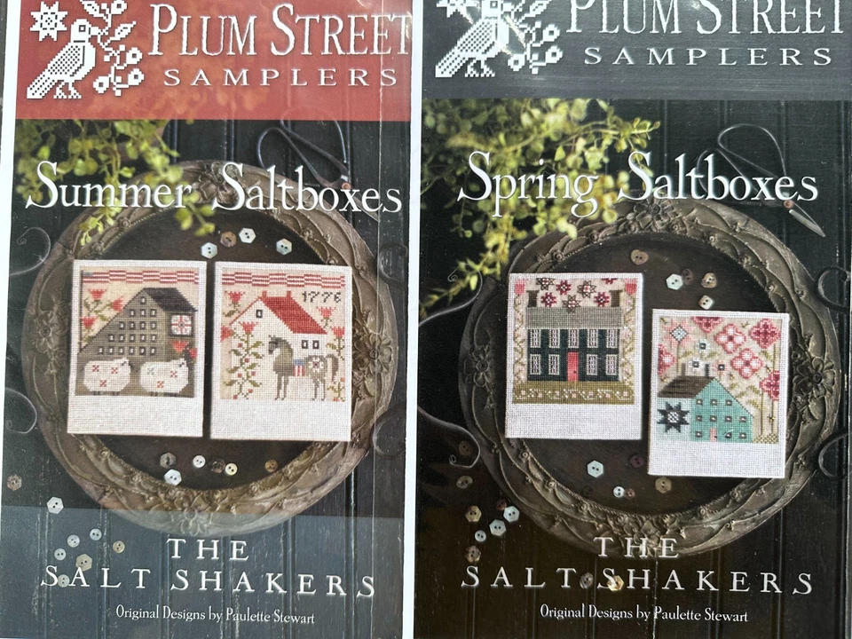 PLUM STREET SAMPLERS SALTBOXES SPRING SUMMER AUTUMN CROSS STITCH CHART 3 - Image 2 of 4