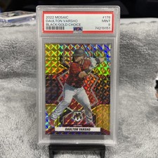 2022 Panini Mosaic Choice Black Gold Mosaic Prizm 4/8 Daulton Varsho #178 PSA 9