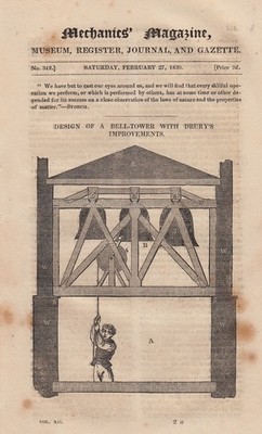 DESIGN OF A BELL-TOWER WITH DRURY'S IMPROVEMENTS; FIRE-PROFF HOUSES; DESCRIPTION
