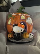 Hello Kitty Halloween Mug Figurine Set Black Cat Witch Trick or Treat Pumpkin