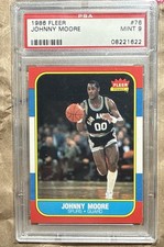 1986 FLEER BASKETBALL #76 JOHNNY MOORE PSA 9 MINT GORGEOUS HIGH END