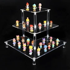 ELEGANTLIFE Acrylic Display Riser Stand – 3 Tier Clear Shelf for Funko POP Am...