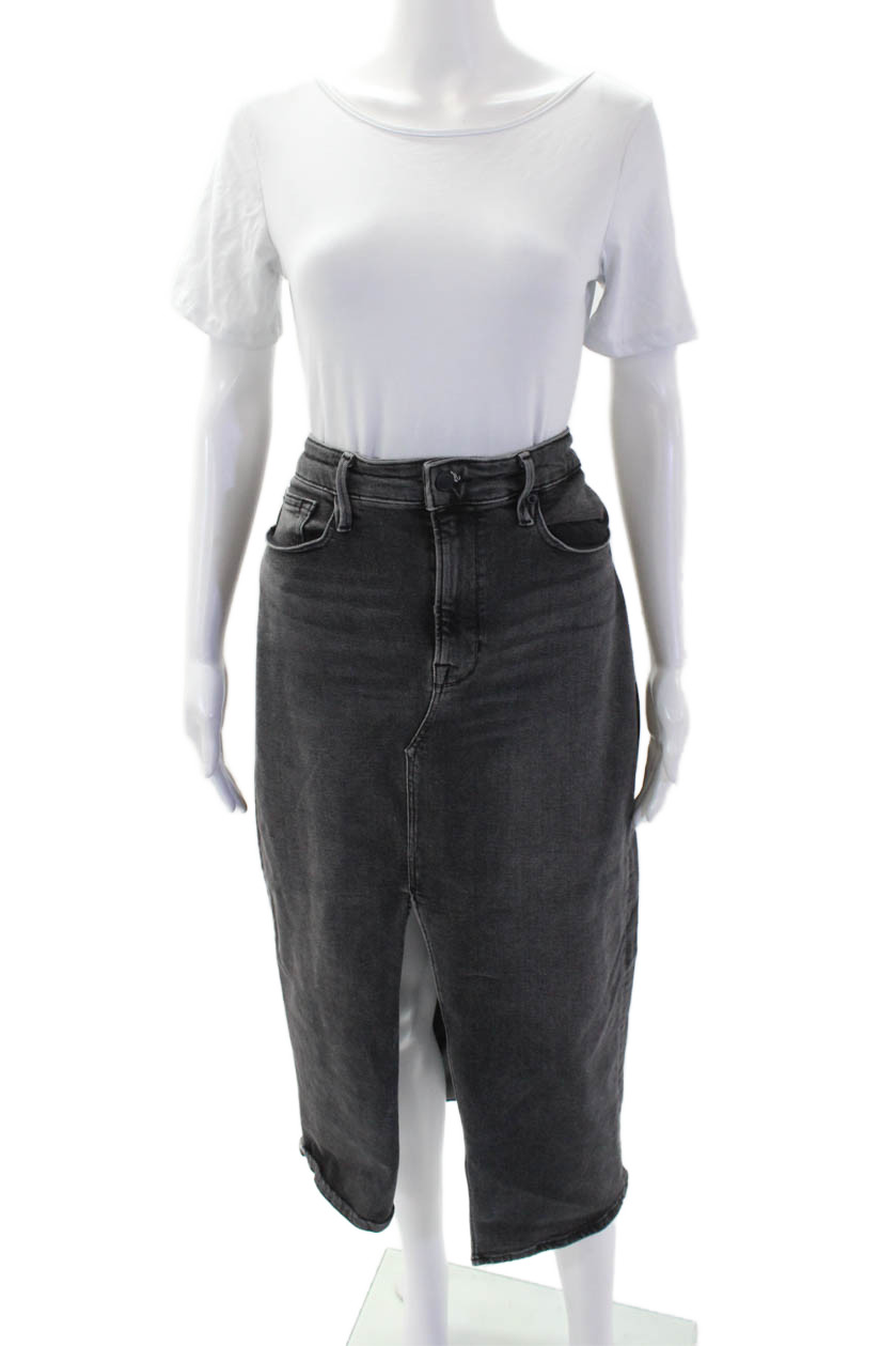 Good American Womens Zip Button Lined Wide Leg Jeans Charcoal Size EUR 30Free Shipping in US $100+ Orders | $6.95 Orders Below