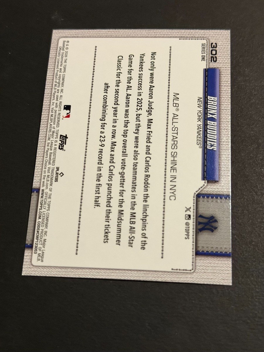 2026 Topps Series 1 - Bronx Buddies - YANKEES #302 Confetti Foil