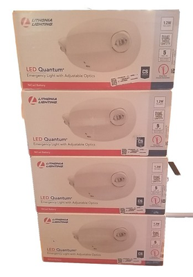 #ad NEW 4X Lithonia Lighting LED Quantum Emergency Light ELM2L M12 1.2W Dual Voltage $99.95
