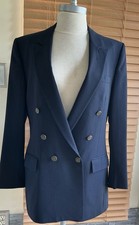 Vtg Pierre Cardin Women s Navy Blue Double Breasted Gold Button ACTWU SZ L