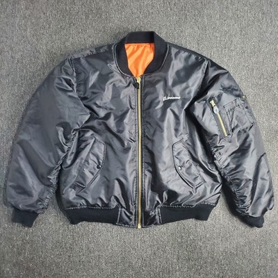 Rothco Flight Jacket Mens Sz XL Black Boeing Logo Flyer's Intermediate MA-1 USAF