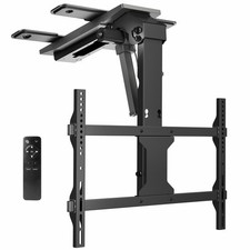 VIVO Black Electric Flip Down Ceiling TV Mount for 37 to 70 inch Screens