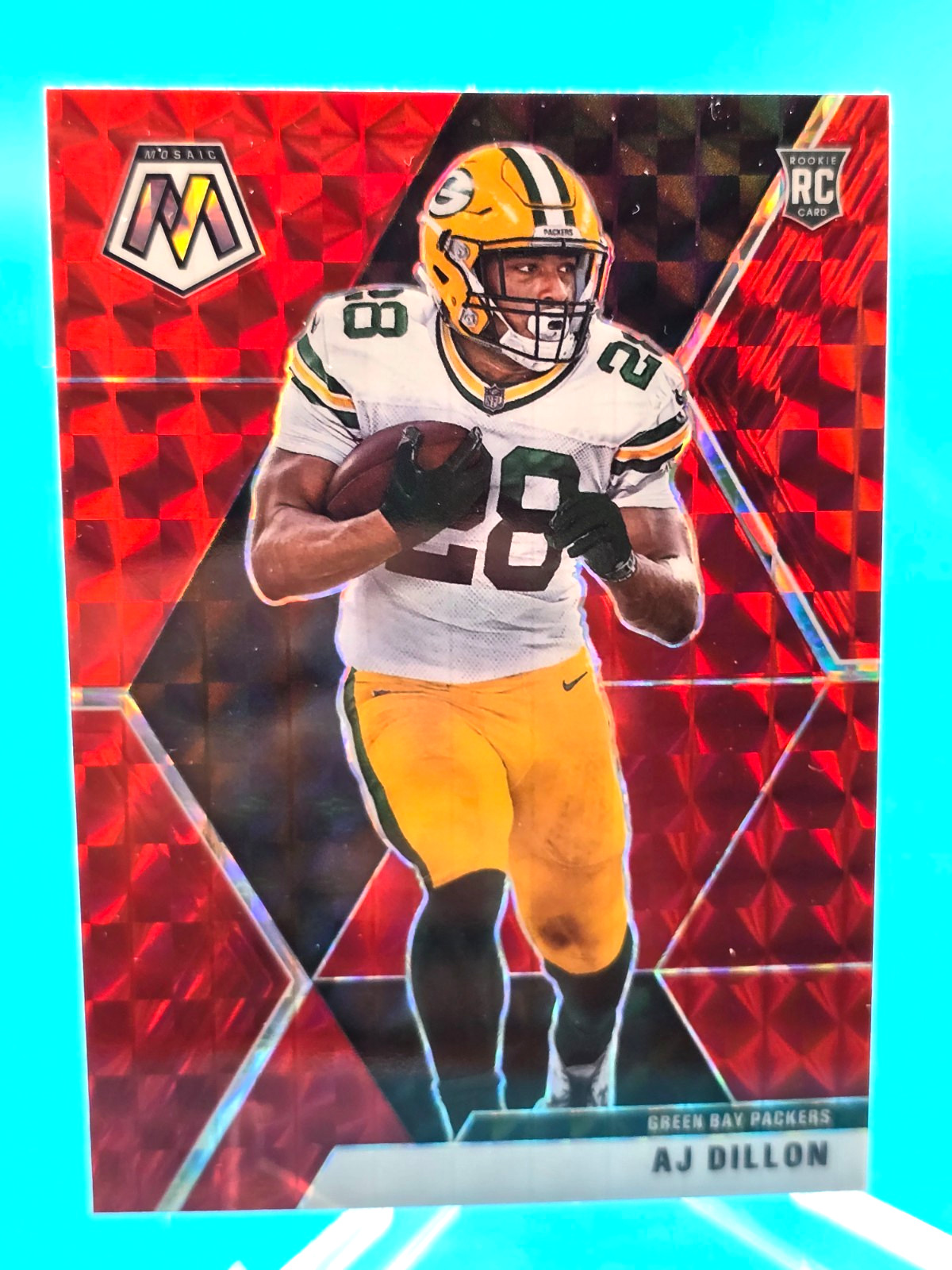 AJ Dillon 2020 Mosaic RED Rookie Card RC Packers #226