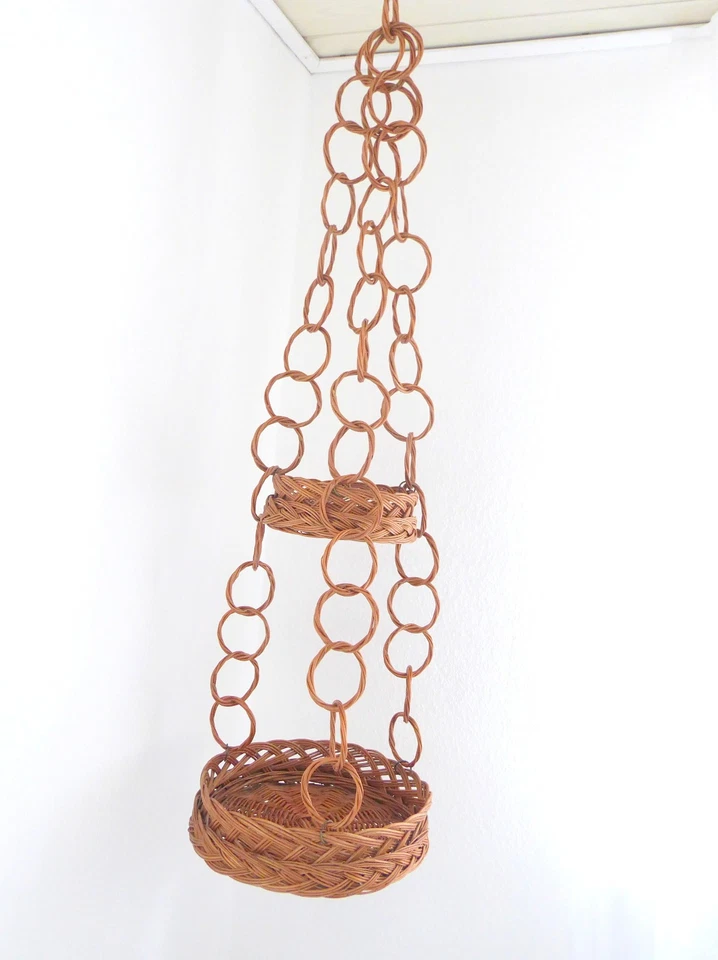 XL Bambus Blumen Ampel, Blumenhocker , Vintage Pflanzenständer - Bild 3 von 4