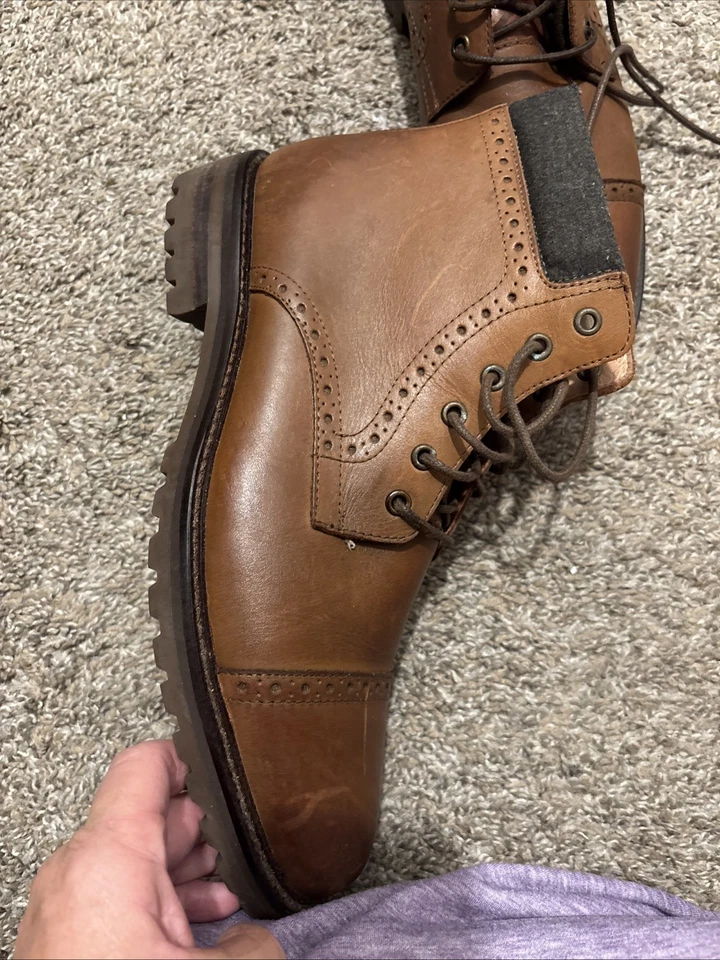 Botas con cordones Mark Nason de cuero marrón para hombre talla 10,5 vintage 2016 Foto 3 de 4