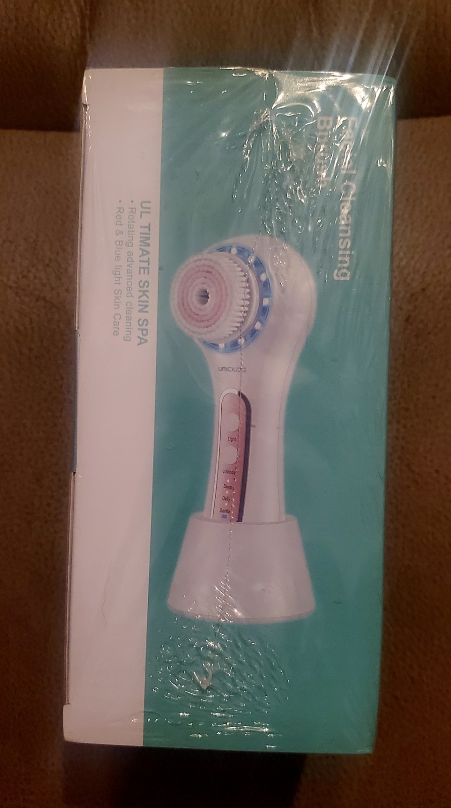 Facial Cleansing Brush Red & Blue LED Light Skin Care Device Rechargeable