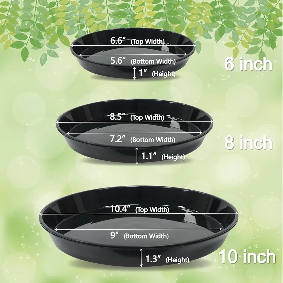 12 Pack Plant Saucer Tray, 6 8 10 inch Plant Saucers for Indoor Outdoor, Heavy S - Image 2 of 2