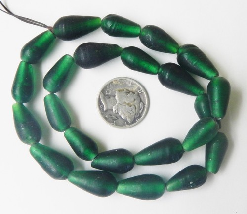 Transparent Green Pear-Shaped  Beads