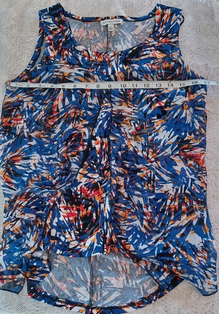 NOTATIONS SLEEVELESS TOP MATCHING PATTERN SPLIT F… - image 7