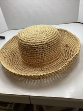 Scala Collezione Rolled Brim Hat Natural Fiber One Size Perfect For Travel Beach