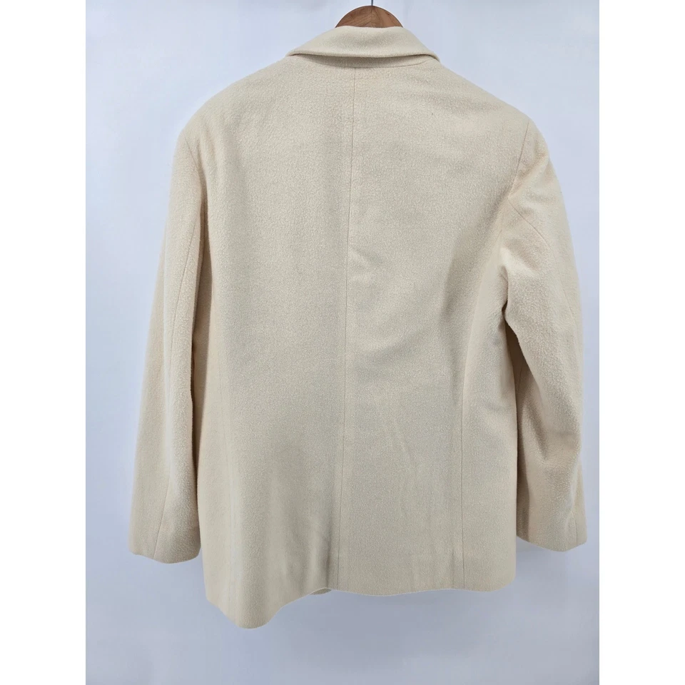 J. Crew Women's Cream Wool Cashmere Blend Blazer Size 12 Single Button - Image 3 of 4