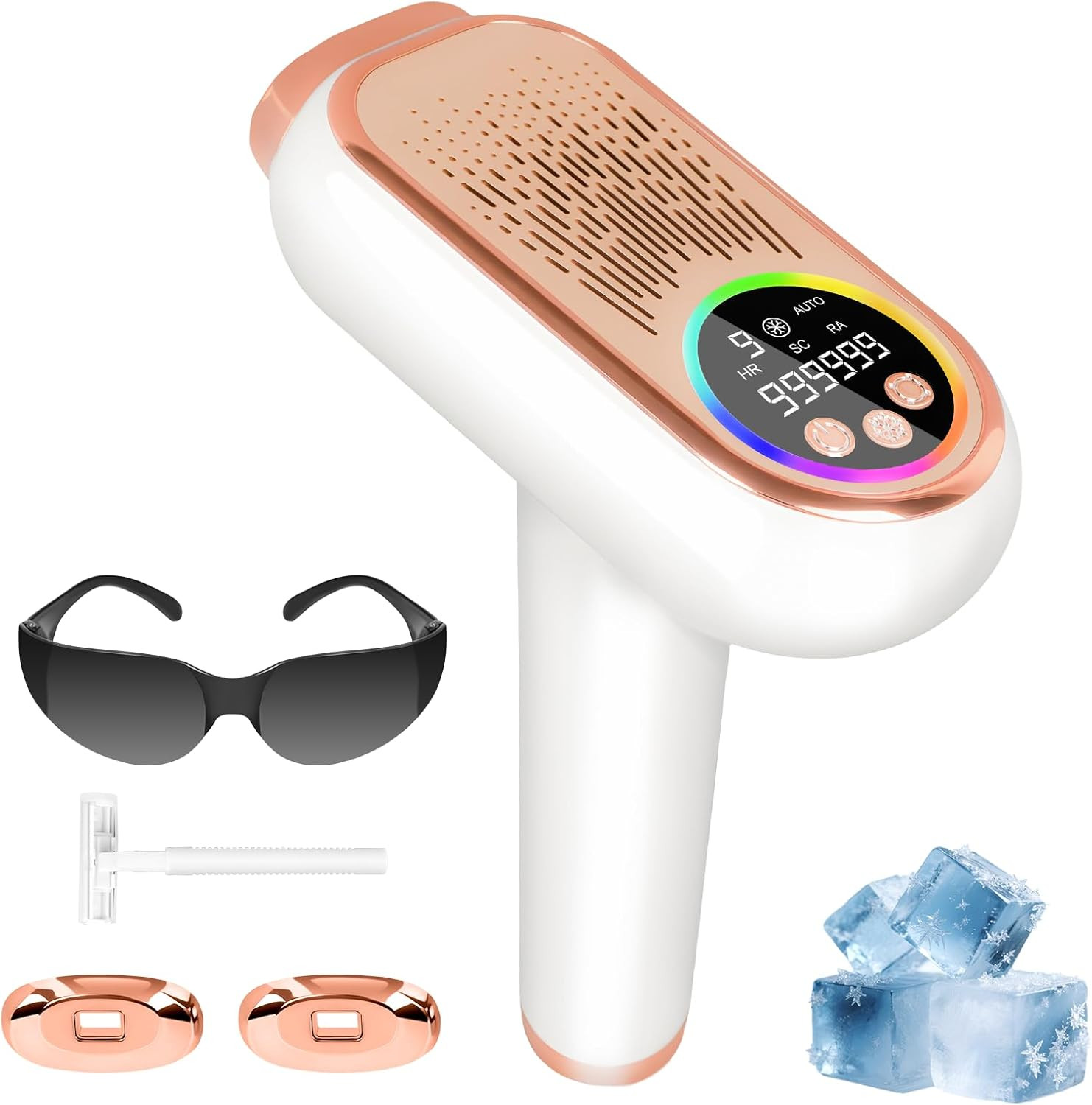 Dispositivo Di Epilazione IPL in 1 Con Funzione Ghiaccio Luce Pulsata 999.999, E