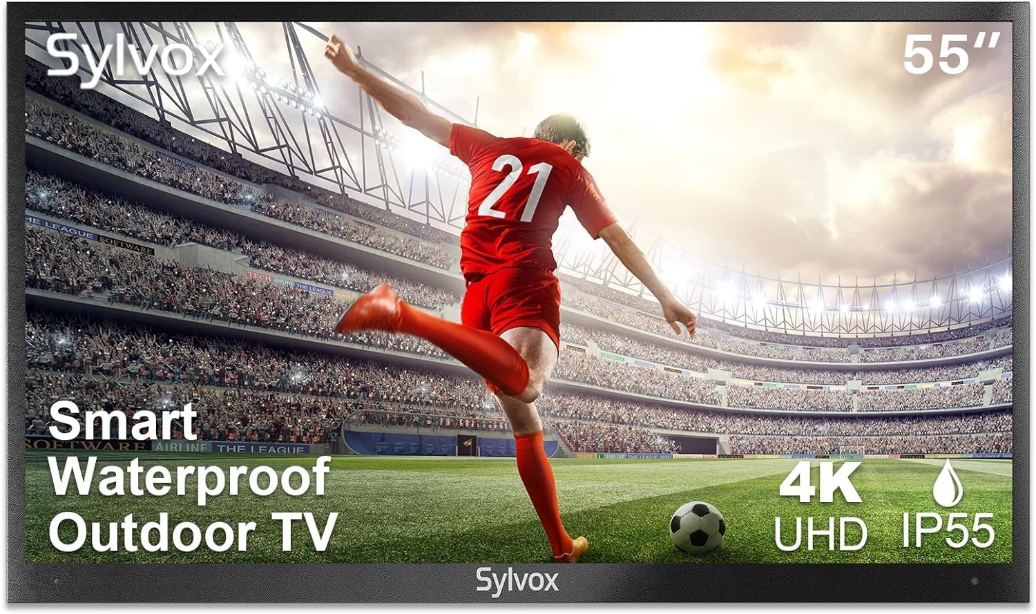 Sylvox 55inch Outdoor TV 1000Nits 4k UHD Linux System IP55 waterproof Partialsun