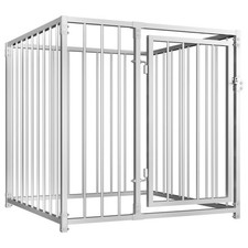 Dog Kennel Silver Steel 39.4 x 39.4 x 39.4 in Tough Dog Kennel