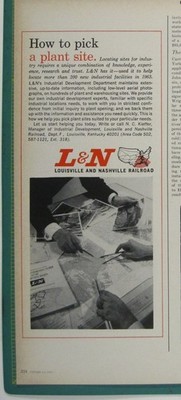 Druckanzeige Louisville Nashville Railroad 1964 Industrial Plant Site