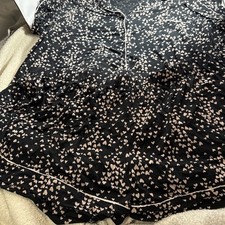 Victoria  s Secret Modal Silky Cotton XL Black Beige Hearts Short Sleeve PJs Set