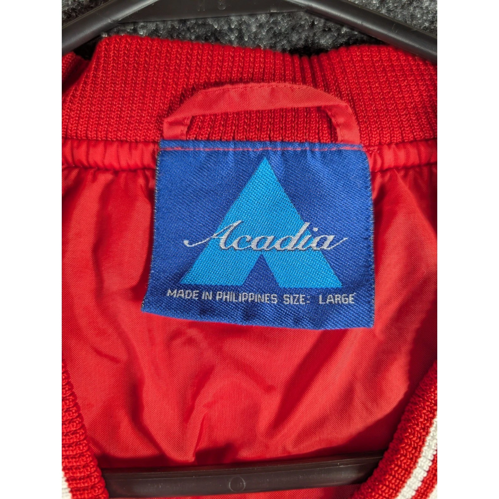 VTG Acadia Marine Corps League Men's Red Nylon Pullover Windbreaker Jacket L image 3